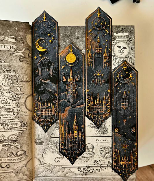 Segnalibri Harry Potter Hogwarts Boho Style Stampati 3D - Set Artistico | 4 Pezzi